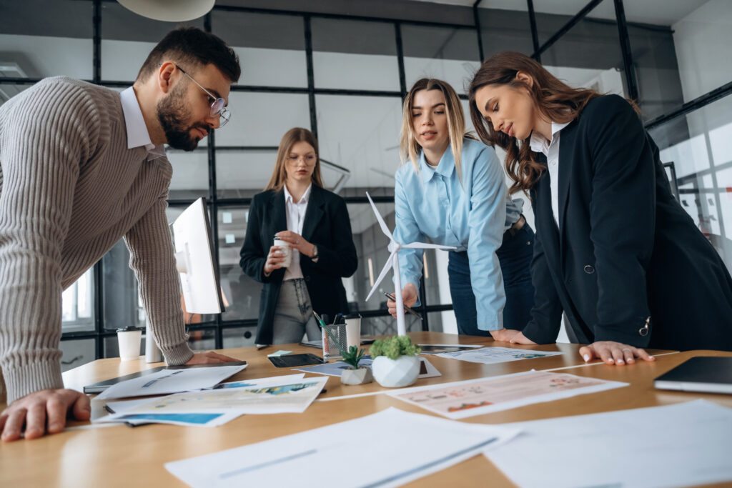 planning the project. business people are working in the office